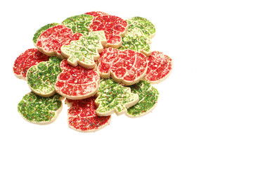 Shortbread Christmas cookies isolated on white.