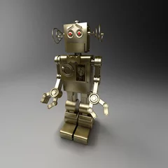 Deurstickers Gouden robot - dienaar © Vladislav Ociacia