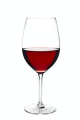 glass of wine isolated over white