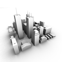 3d render of a city model