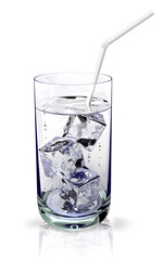 glass with a ice water