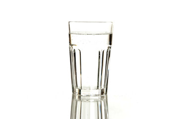 glass of mineral water isolated on white background