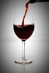 glass of red wine isolated