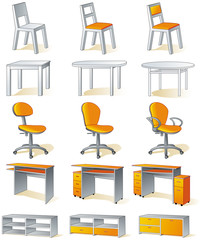 Home furniture - chairs, tables, desks, cupboards