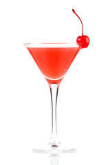 Alcohol cocktail with orange juice and grenadine
