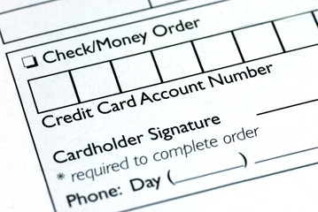 Fill in the credit card information in an order form