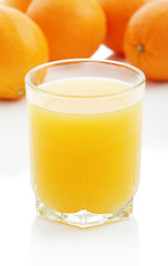 Orange juice and oranges