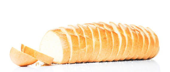 Sliced bread isolated on white