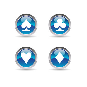 Icon card games - Jeux de cartes, trefle, carreau, pique, coeur