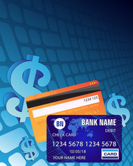 Dollar sign and credit cards