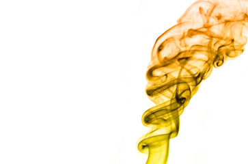 Abstract waves simulating fire on a white background