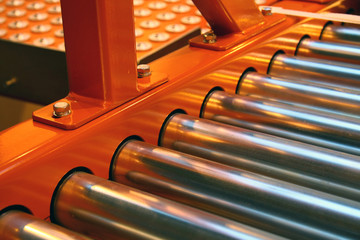 Detail of the roller conveyor