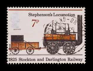 mail stamp featuring pioneering steam locomotion
