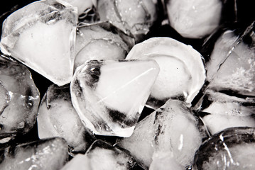 ice cube in shape like crystal of diamonds