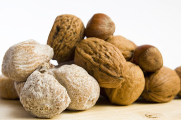 higos, nueces y avellanas