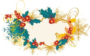 Naklejka premium Winter Panel with Snowflakes