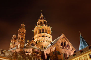 Mainz Cathedral (Mainzer Dom) on a Cold Winter's Night