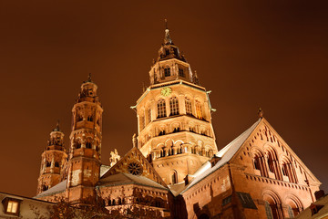 Mainz Cathedral (Mainzer Dom) on a Cold Winter's Night