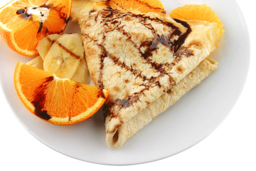 pancake with orange on dish