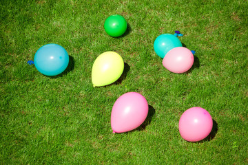 Fototapeta na wymiar Balloons on a grass