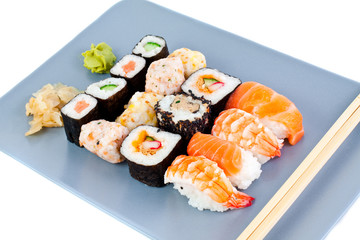 Set of sashimi on plate