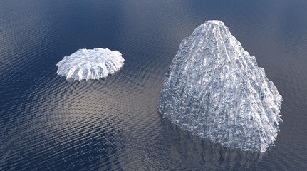 Two icebergs from above