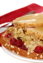 Open faced turkey sandwich
