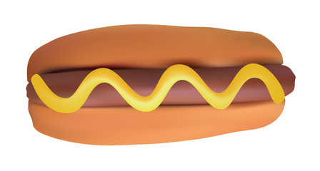 Hot dog. Vector.