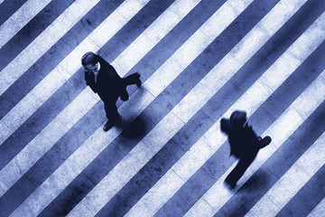 business crosswalk scene