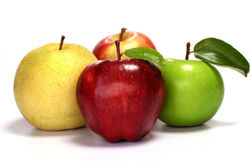 Fresh apples on white