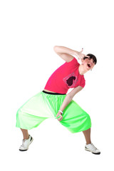 cool woman dancer isolated on white