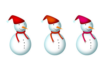 freigestellte schneemänner