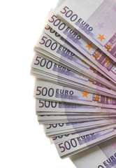 a lot of Euro banknotes money