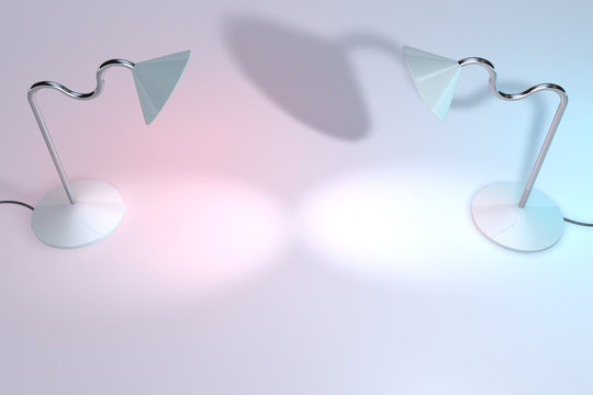 Stehlampe mit scheinwerferlicht