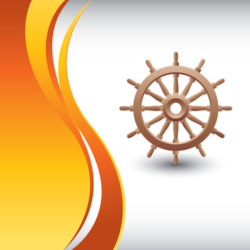 ship wheel vertical orange wave