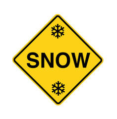 road sign - snow with flakes