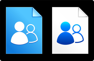 User Icons on Paper Set