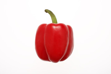 Red bell pepper isolated on white.