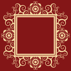 curly baroque frame, vector illustration