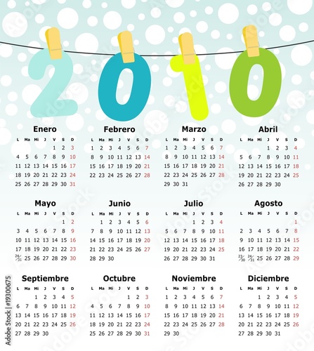 Calendario 2010 En EspaÑol Imágenes De Archivo Y Vectores Libres De