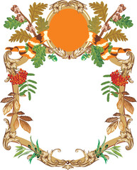 decorated frame with oak leaves