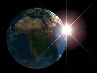 sunrise on the earth planet