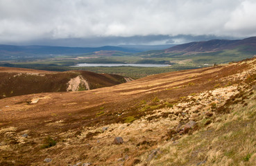 Cairngorm Mountain with the cloudy sky, Scotland