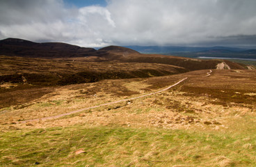 Cairngorm Mountain with the cloudy sky, Scotland