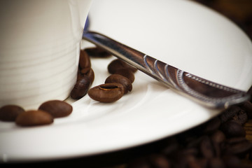 Coffee Beans Background and Mug