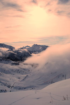 Tramonto sulla neve