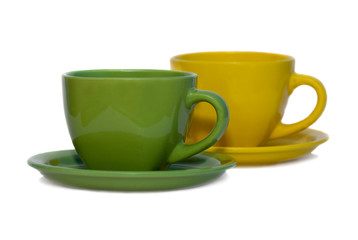 Two cup with saucers.