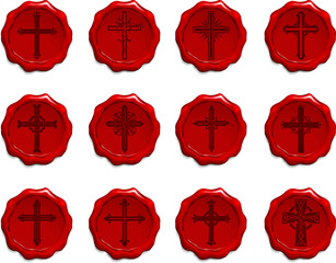 Religious Cross Wax Seal Set