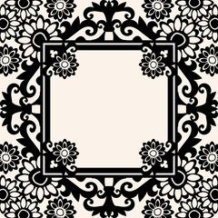 ornate baroque frame design, vector image