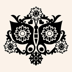 baroque butterfly decoration, vector image